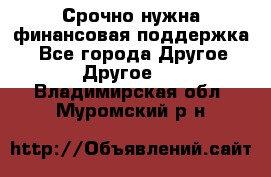 Срочно нужна финансовая поддержка! - Все города Другое » Другое   . Владимирская обл.,Муромский р-н